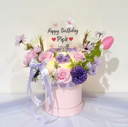 Bloom Box Akrilik Ucapan Ulang Tahun Alor